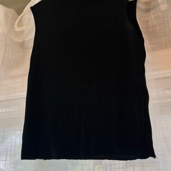 Zara Ribbed Turtle Neck Short Sleeve Tank Crop Top - Picture 2 of 4